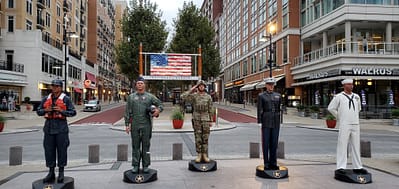 Statues displayed in National Harbor, MD.