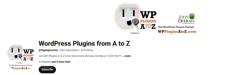 WordPress Plugins A to Z YouTube Channel