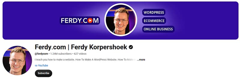 Ferdy Korpershoek YouTube Channel